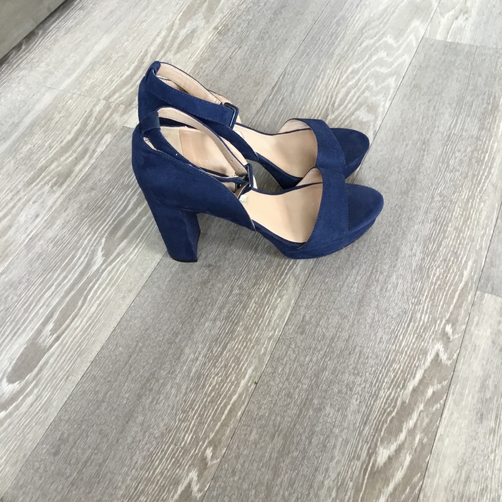 Audrey Brooke Blue Block Heel Sandals Size 7.5 $40 - Picture 15 of 15